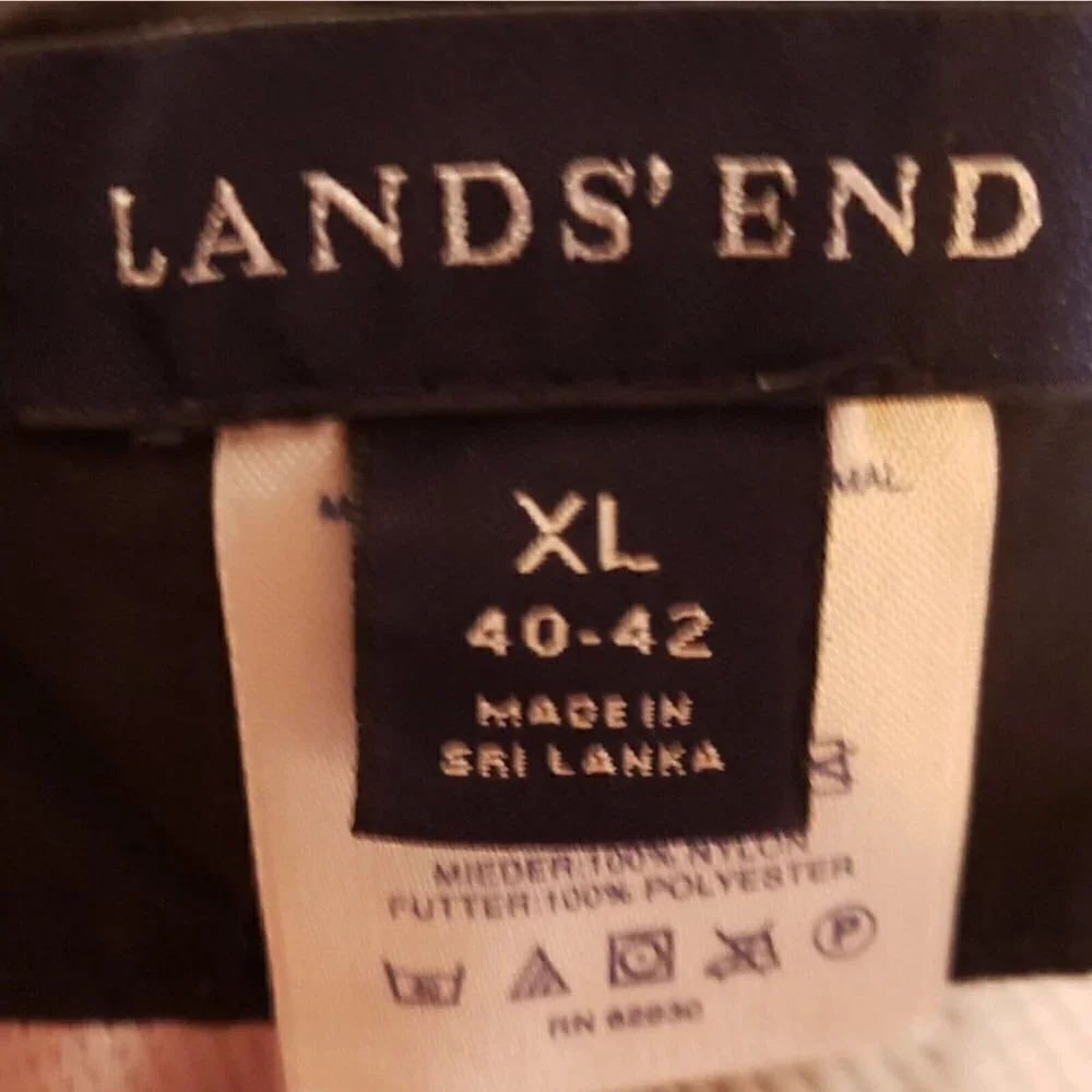 Lands' End Mens Black Swim Trunks XL